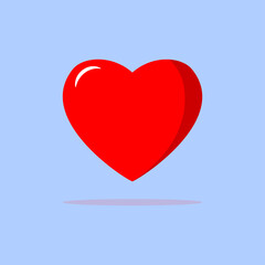 Heart icon isolated on background. Love, happy valentines day concept. Vector flat design