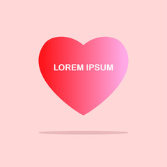 Heart icon isolated on background. Love, happy valentines day concept. Vector flat design