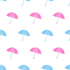 Cute umbrella seamless pattern vector on isolated white background. 