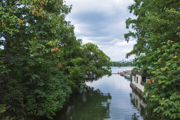 Landscape of West Lake and city skyline, in Hangzhou, China