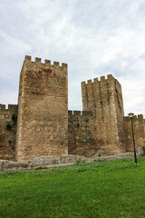 Fototapeta na wymiar Towers of the citadel (inner town) of old medieval Smederevo fortress in Serbia
