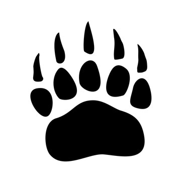 Bear paw print icon isolated on white background. Animal footprint symbol, Vector illustration