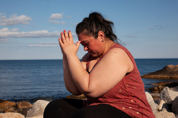 namaste during yoga