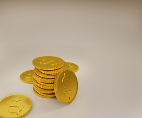 money coin 3d gold finance dollar sign