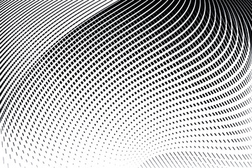 Abstract halftone dots and lines background, geometric dynamic pattern, vector modern design texture for card, cover, poster, decoration.