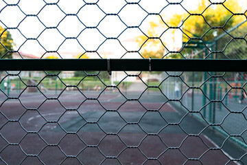 sports ground behind the fence
