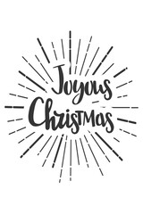 Joyous Christmas wishes lettering in doodle style.