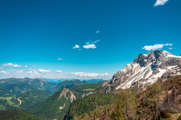 Exploration spring day in the beautiful Carnic Alps, Friuli-Venezia Giulia, Italy