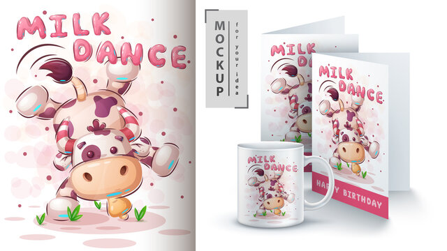 Cow dance - poster and merchandising.