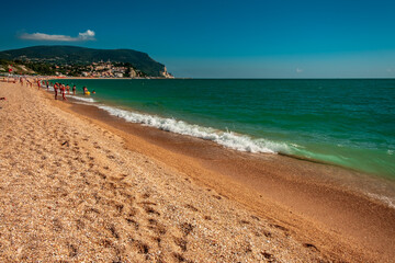 The beautiful sea of Numana in Conero, Ancona province, Marche region.