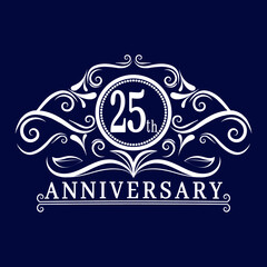 25 years Anniversary logo, luxurious 25th Anniversary design celebration.