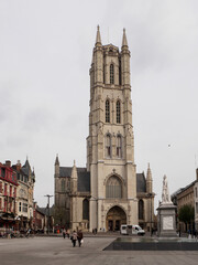 the st bavo cathedral in the middle of ghent
