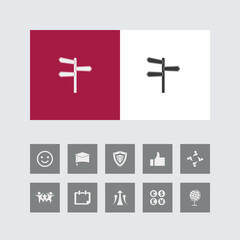 Obraz premium Creative Blank Road Sign Icon with Bonus Icons.