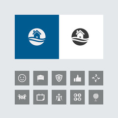 Creative Home Icon with Bonus Icons.