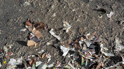 Waste paper for Recycling. Background of paper textures, Paper garbage at the recycling plant