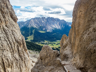 Rotwand and Masare via ferrata in the rose garden in the Dolomites