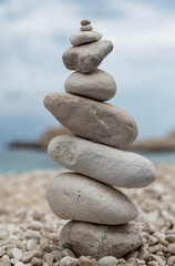 Stone balancing close up