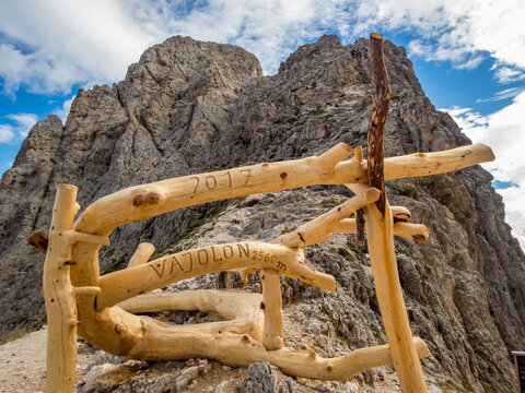 Rotwand and Masare via ferrata in the rose garden in the Dolomites