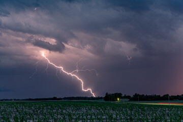 Dramatic Lightning at Night