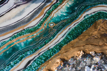 resin geode and abstract art, functional art, watercolor geode painting