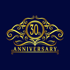 30 years Anniversary logo, luxurious 30th Anniversary design celebration.