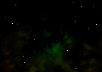 Star field in space and a nebulae. 3D rendering