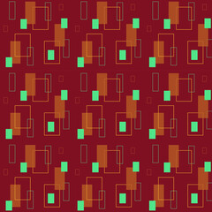 Obraz premium Vector geometric seamsless fashion pattern rectangles on red background