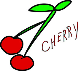 cherry on a white background