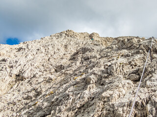 Rotwand and Masare via ferrata in the rose garden in the Dolomites