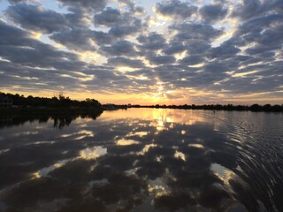 sunset over the river