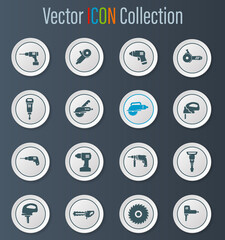 Power tools icons set