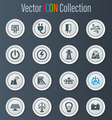 Electricity icon set