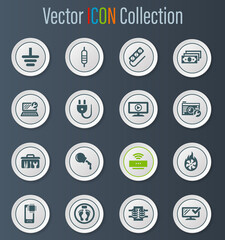 Electronic repair icons set