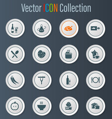 Food and kitchen icons set