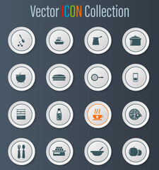 Food and kitchen icons set