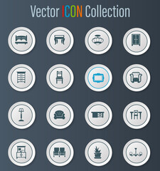 Furniture icons set