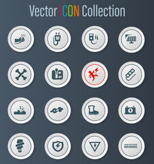 High voltage icons set