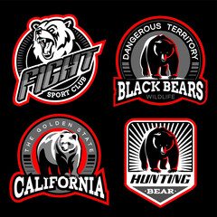 Bears emblems - vector illustration.