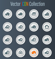 house type icon set