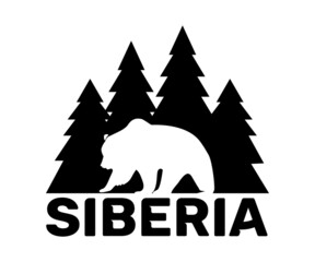 Fototapeta premium Bear logo template on white background. Illustration for print and poster. Typography design.