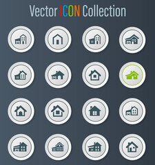 house type icon set