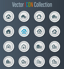 house type icons set