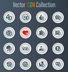 Insurance icons set