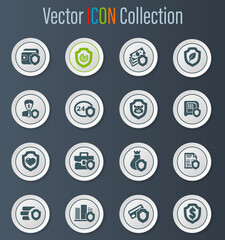 Insurance icons set