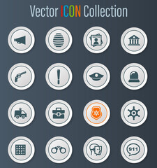 Police icons set