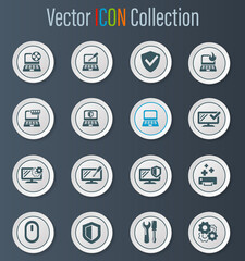 Repyer Diagnostics of computers icons set