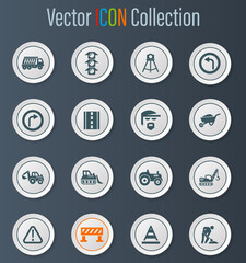 Road repair icon set