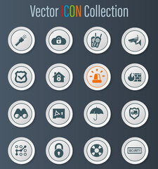 Security and protection icons set