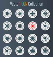 Set of sun icons