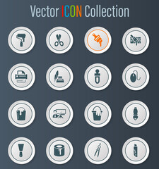 Art tools icons set